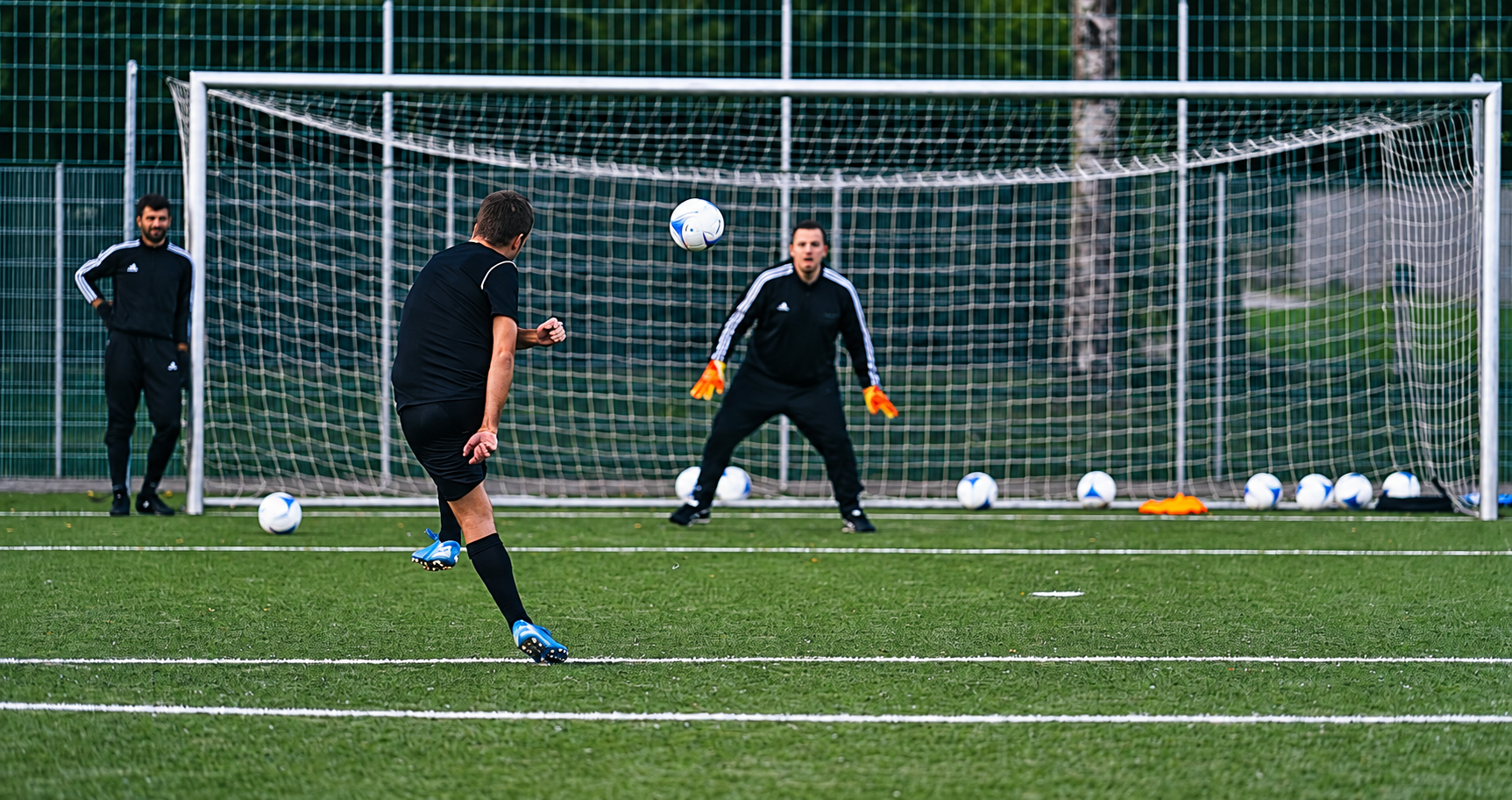 Academy players on the field